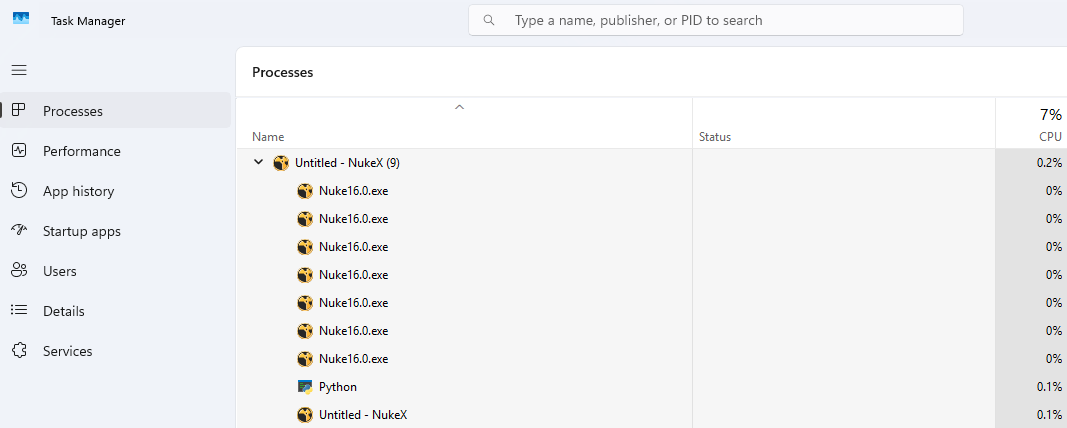 Q100489: Why Nuke creates multiple processes when launching – Foundry