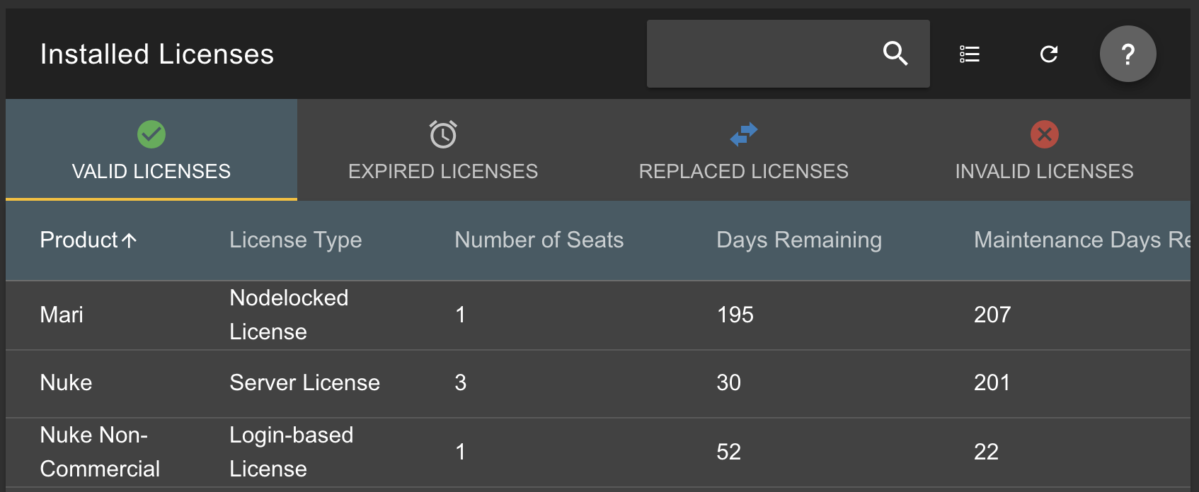 Q100522 How to view the licenses installed on your machine using the